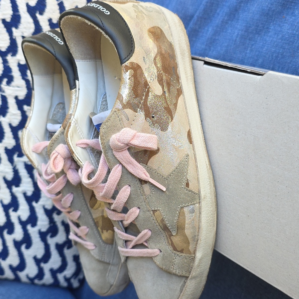 Golden Goose Camouflage Sneakers with Pink Accents - Picture 7 of 8